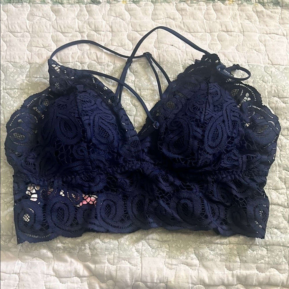 VS PINK Navy Lace Bralette